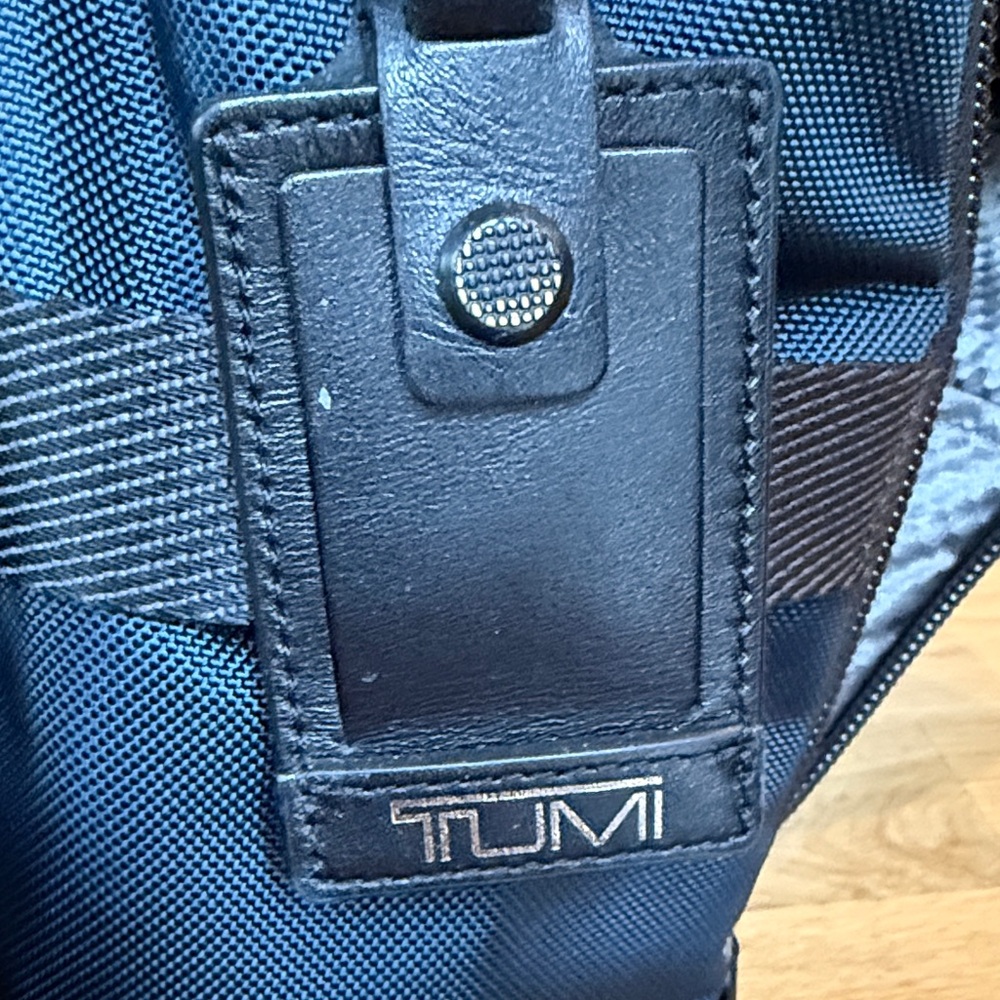 Tumi Black Leather and Fabric Men's Backpack - Picture 6 of 8